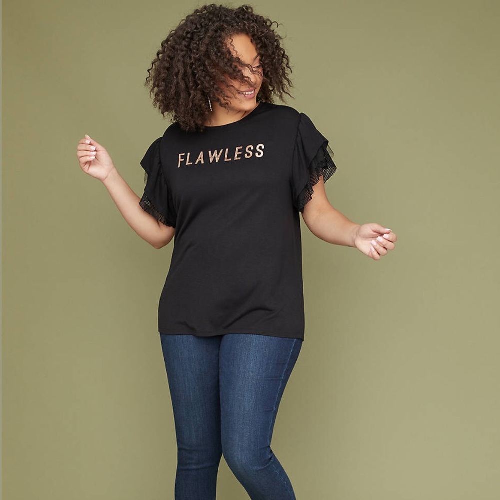 Lane Bryant Flutter Sleeve Tee